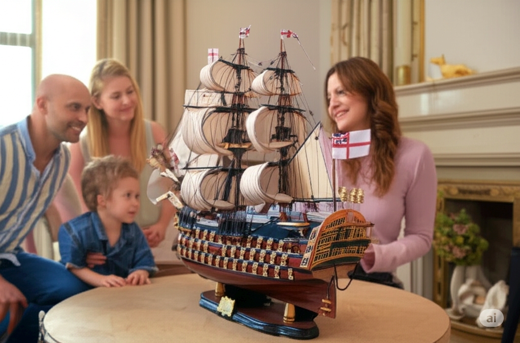 Potężny model brytyjskiego żaglowca HMS Victory