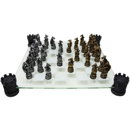 Szachy Smocze Fantasy – szklana szachownica 42x42 cm – MC-6069