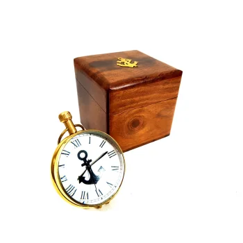Zegar marynistyczny  w pudełku drewnianym NI406A/1