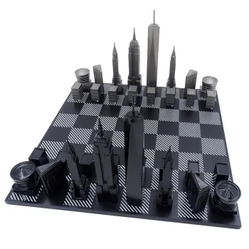 Designerskie Szachy Skyline New York ze stali nierdzewnej – NY