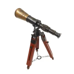 Luneta kapitańska z mosiądzu na drew. trójnogu 38 cm – Żeglarskie połączenie mosiądz i drewno