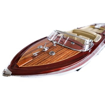Potężny, drewniany model RIVA AQUARAMA 70cm, legenda klasycznych łodzi motorowych, prestiżowa dekoracja marynistyczna
