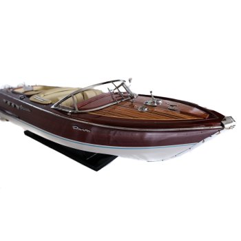 Potężny, drewniany model RIVA AQUARAMA 70cm, legenda klasycznych łodzi motorowych, prestiżowa dekoracja marynistyczna