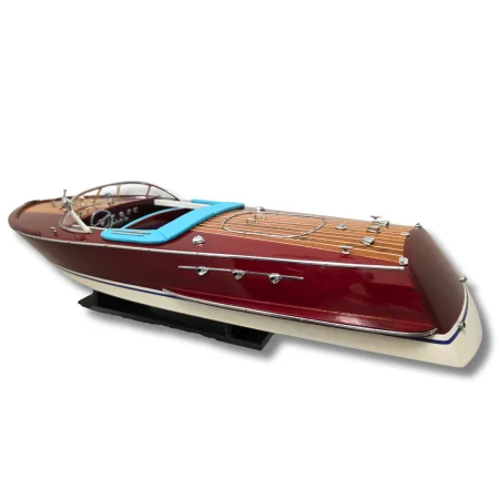 Drewniany model łodzi motorowej Riva Ariston 70 cm - włoska elegancja, marynistyczna dekoracja