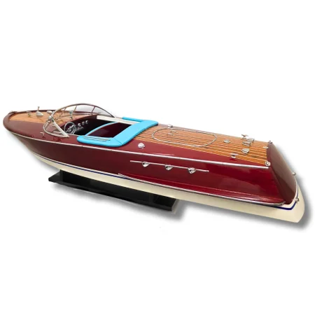 Drewniany model łodzi motorowej Riva Ariston 70 cm - włoska elegancja, marynistyczna dekoracja