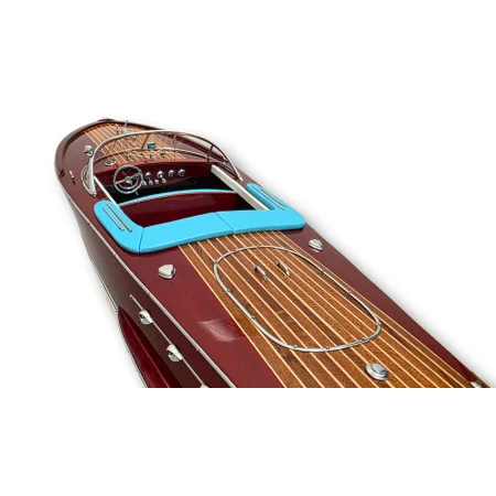 Drewniany model łodzi motorowej Riva Ariston 70 cm - włoska elegancja, marynistyczna dekoracja