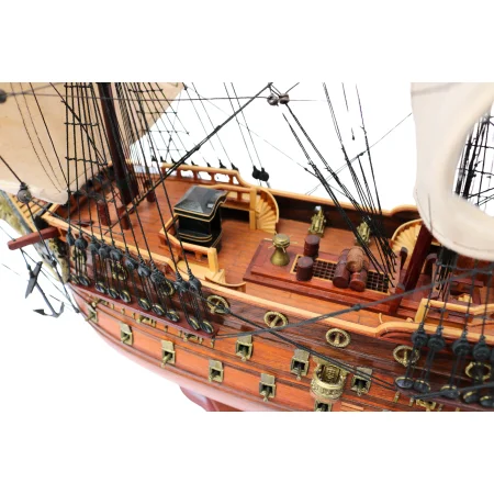 Potężny, drewniany model żaglowca HMS Prince 96cm - ekskluzywna dekoracja marynistyczna, żeglarski prezent