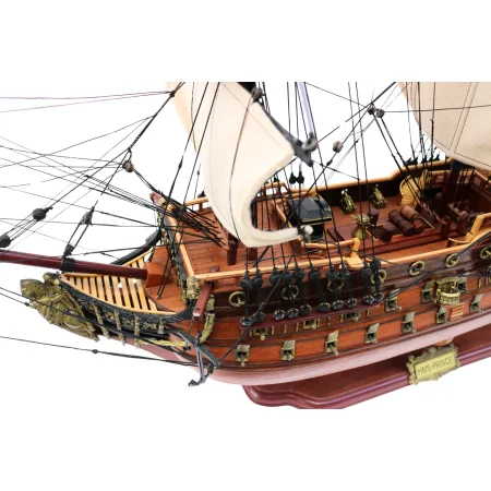 Potężny, drewniany model żaglowca HMS Prince 96cm - ekskluzywna dekoracja marynistyczna, żeglarski prezent