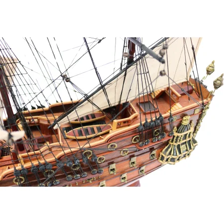 Potężny, drewniany model żaglowca HMS Prince 96cm - ekskluzywna dekoracja marynistyczna, żeglarski prezent