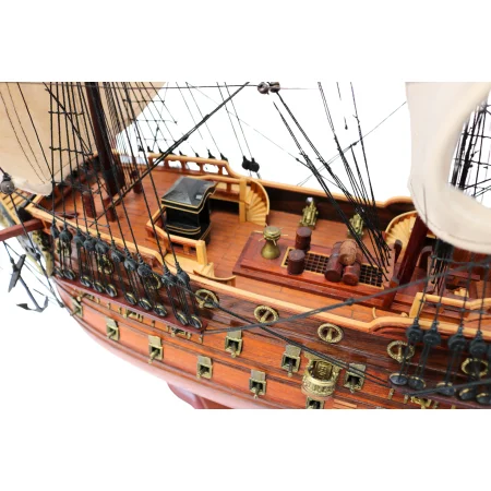 Potężny, drewniany model żaglowca HMS Prince 96cm - ekskluzywna dekoracja marynistyczna, żeglarski prezent
