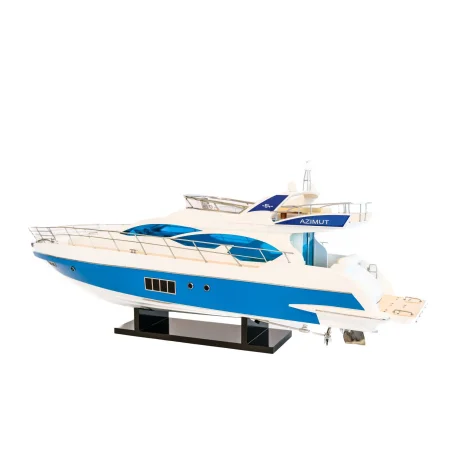 Potężny drewniany model włoskiej łodzi motorowej Azimut 64 Flybridge 85 cm