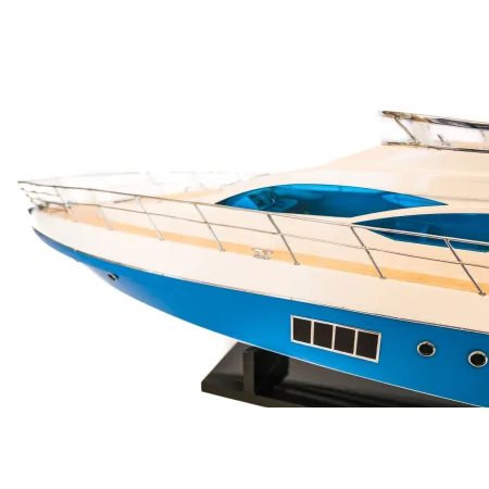 Potężny drewniany model włoskiej łodzi motorowej Azimut 64 Flybridge 85 cm