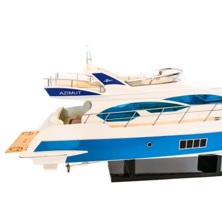 Potężny drewniany model włoskiej łodzi motorowej Azimut 64 Flybridge 85 cm