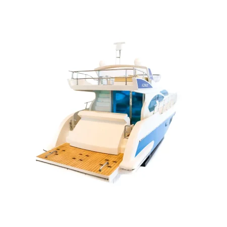 Potężny drewniany model włoskiej łodzi motorowej Azimut 64 Flybridge 85 cm