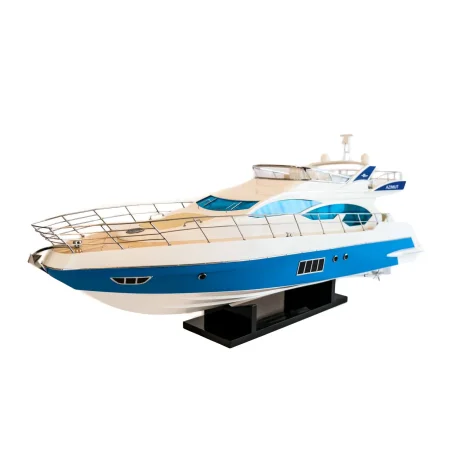 Potężny drewniany model włoskiej łodzi motorowej Azimut 64 Flybridge 85 cm