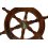 Żeglarskie koło sterowe z drewna 46cm z mosiężną piastą - kapitański symbol dowodzenia, marynistyczna dekoracja