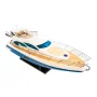 Potężny drewniany model włoskiej łodzi motorowej Azimut 64 Flybridge 85 cm